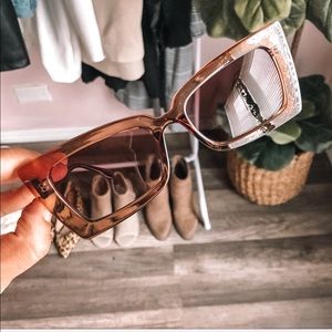 Clear nude brown sunglasses